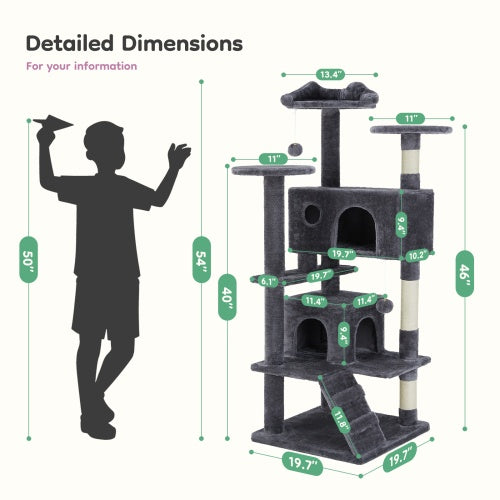 Torre para gatos de varios niveles para interiores