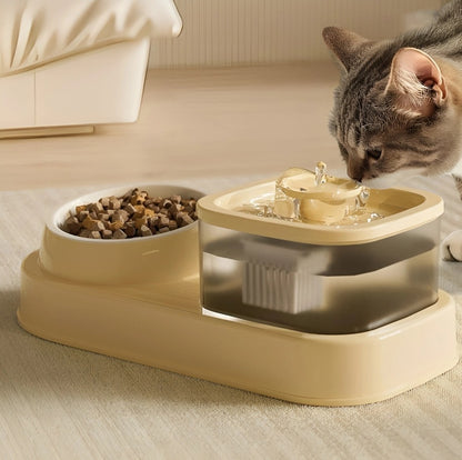 2-in-1 Cat Water Dispenser and Bowl