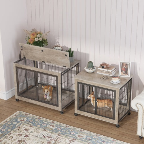 Cage pour chien à style mobilier