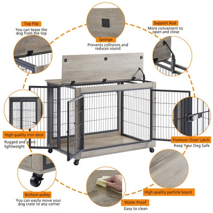 Cage pour chien à style mobilier