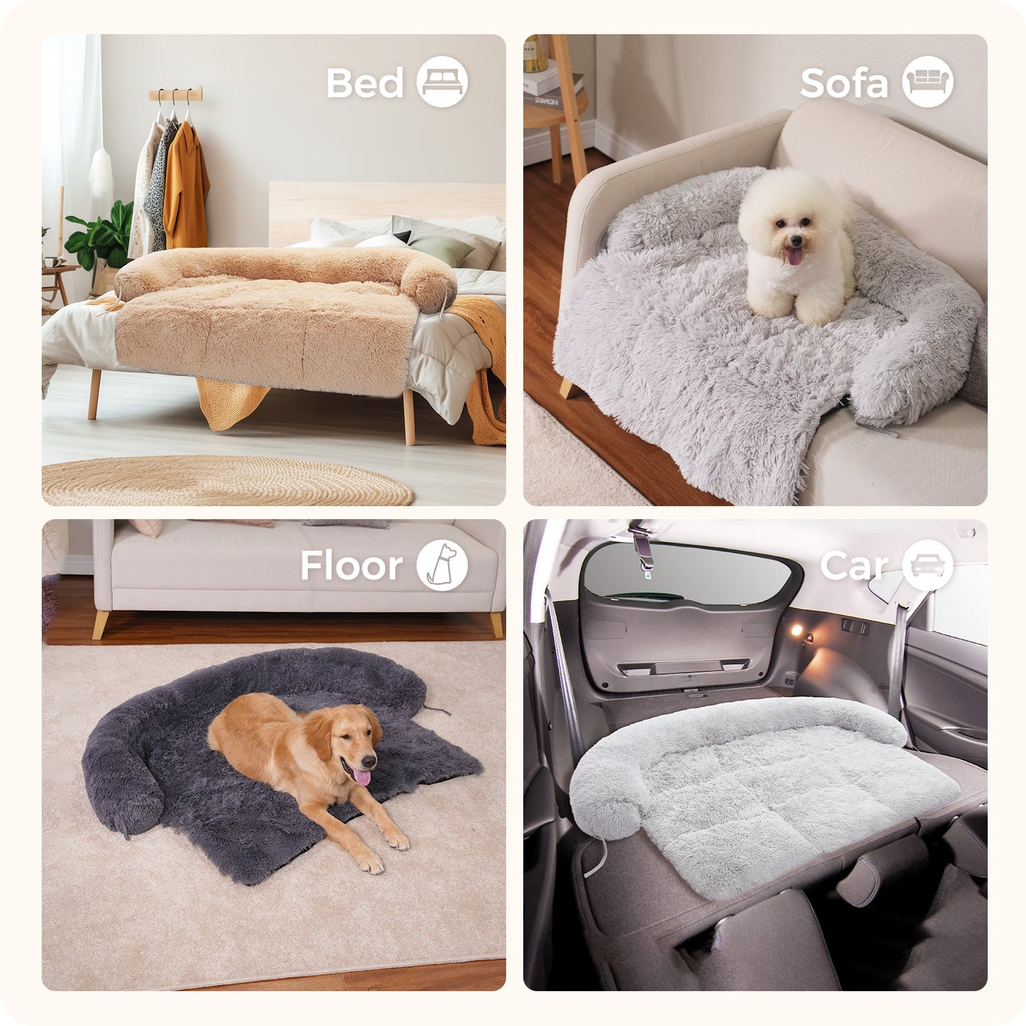 Acogedora cama para perros