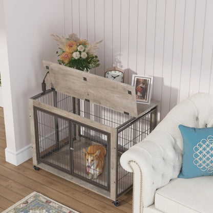 Cage pour chien à style mobilier